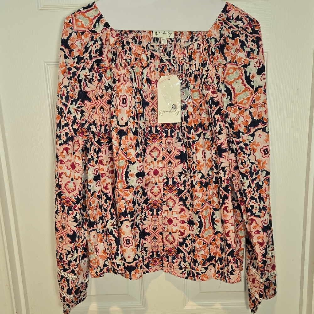 (New) Wonderly Women's Floral Print Top PXL